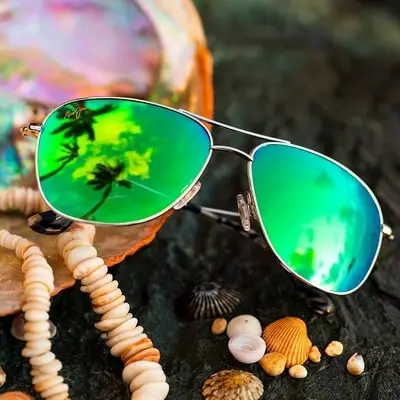 pair-of-green-maui-jim-sunglasses